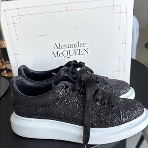 Alexander McQueen Black Glitter Sneakers
